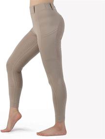 img 1 attached to 👖 Women's Horse Riding Tights with Pockets - Training Breeches Pants Featuring Silicone Grip