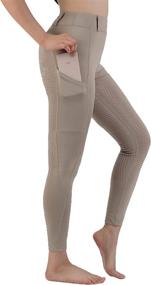 img 3 attached to 👖 Women's Horse Riding Tights with Pockets - Training Breeches Pants Featuring Silicone Grip