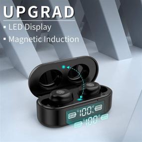 img 3 attached to 🎧 URUNIQ Wireless Earbuds, Bluetooth 5.0 Headphones with HD HiFi Stereo, CVC8.0 Mic, LED Display, Sweatproof, for iPhone Android, Sports & Business (Black)