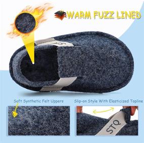 img 2 attached to 👣 DARK GREY STQ KIDS Toddler Classic Slippers: Cozy Slip-On House Shoes for Boys and Girls, Size 4