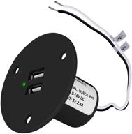 🔌 facon rv usb charger socket power: high speed dual usb outlet for rv, trailer, camper, boat, and marine use (black) logo
