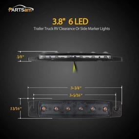 img 1 attached to 🚨 Partsam 10Pcs Thin Amber Led Side Marker Lights - Waterproof 12V Trailer Lorry Van & Trucks Sealed, Boat Marine LED Utility Strip Lights