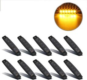 img 4 attached to 🚨 Partsam 10Pcs Thin Amber Led Side Marker Lights - Waterproof 12V Trailer Lorry Van & Trucks Sealed, Boat Marine LED Utility Strip Lights