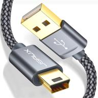 🔌 jsaux mini usb cable 2 pack - 3.3ft+6.6ft nylon braided charger cord, usb 2.0 type a to mini b compatible with gopro hero 3+, ps3 controller, mp3 player, dash cam, digital camera, garmin nuvi gps, and more logo