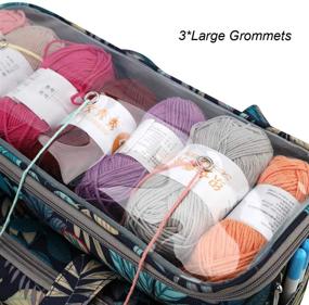img 3 attached to 🧶 Efficient Yarn Storage Tote: Mini Yarn Drum, Knitting Bag Organizer with Dust-Proof Transparent Top, Grommets for Tangle-Free Sewing and Knitting Supplies