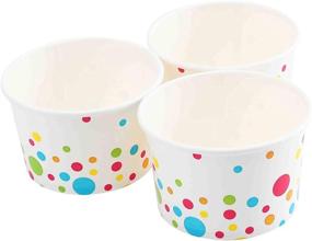 img 2 attached to 🍦 Polka Dot Design Paper Ice Cream Cups - 100-Count 8 oz Disposable Dessert Bowls for Both Hot and Cold Food, 8-Ounce Party Supplies Treat Cups for Sundae, Frozen Yogurt, Soup, White