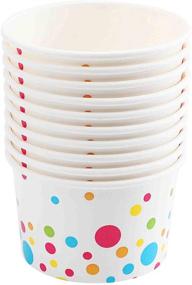 img 1 attached to 🍦 Polka Dot Design Paper Ice Cream Cups - 100-Count 8 oz Disposable Dessert Bowls for Both Hot and Cold Food, 8-Ounce Party Supplies Treat Cups for Sundae, Frozen Yogurt, Soup, White