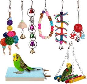 img 4 attached to HAPPYTOY Hanging Colorful Parakeets Cockatiels