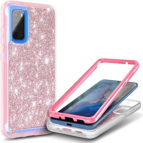 img 4 attached to 🌹 E-Began Rose Gold Case for Samsung Galaxy S20 Plus / S20 Plus 5G: Full-Body Shockproof Protection, Wireless Charging Support, Glittering Bling Design