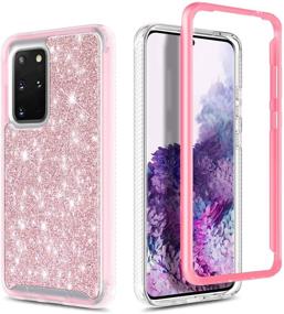 img 3 attached to 🌹 E-Began Rose Gold Case for Samsung Galaxy S20 Plus / S20 Plus 5G: Full-Body Shockproof Protection, Wireless Charging Support, Glittering Bling Design