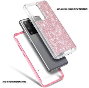 img 1 attached to 🌹 E-Began Rose Gold Case for Samsung Galaxy S20 Plus / S20 Plus 5G: Full-Body Shockproof Protection, Wireless Charging Support, Glittering Bling Design