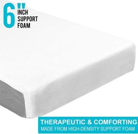 img 1 attached to 🛏️ 6-inch SAMAY Tri Fold Foam Mattress Bundle with Waterproof Protector & Washable Cover