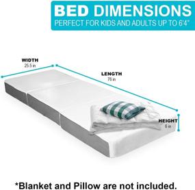 img 3 attached to 🛏️ 6-inch SAMAY Tri Fold Foam Mattress Bundle with Waterproof Protector & Washable Cover