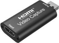 🎥 устройство захвата видео через usb с высоким разрешением, запись hdmi в usb3.0 с частотой 60 кадров в секунду для камеры dslr, трансляций, встреч и потрясающих записей (черный) логотип