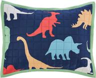 🦕 amazon basics kids dinosaur squad reversible cotton quilt sham - standard: explore the dinosaur squad/ leafy green adventure logo