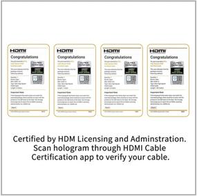 img 3 attached to INTPW 8K HDMI кабель 3фт: Ультра высокая скорость 48Gbps, 3D-плетение с eARC, HDR10 и совместимость с HDCP 2.2/2.3 - Идеальный для 8K ТВ, Xbox Series X, PS5 и Blu-ray.