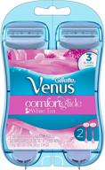 🪒 enhance your shaving experience with gillette venus comfortglide white tea scented women's disposable razor, 2 count logo