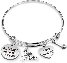 img 4 attached to ZNTINA Music Lover Gift: Where Words Fail, Music 🎶 Speaks - Music Bracelet for Musicians, Singers, and Music Teachers