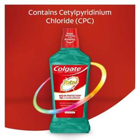 img 3 attached to 🚿 Colgate Total Pro-Shield Antibacterial Mouthwash (Pack of 6) - Alcohol-Free Formula, Spearmint Flavor - 500mL/16.9fl oz.