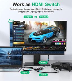 img 3 attached to 🔀 4K HDMI Switch Splitter - GANA Aluminum Bidirectional HDMI Switcher, 2 in 1 Out HDMI Hub with Manual Control, Supports HD 4K@30hz for Blu-Ray Player, Fire Stick, Xbox - Ideal for Single Monitor Setup