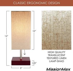 img 3 attached to 💡 Modern Small Table Lamp in Brown with USB Quick Charging Port, Ideal for LED Bedside, Desk, Bedroom, Nightstand Lamps, and Other Table Lights | MissionMax