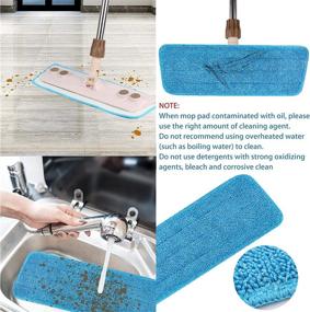 img 1 attached to 6pcs Microfiber Spray Mop Replacement Heads: Ideal for Wet/Dry Mops & Floor Cleaning - Compatible with Bona Floor Care System