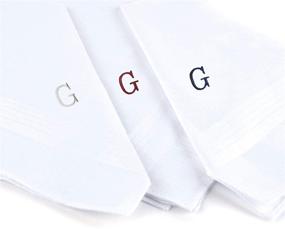 img 3 attached to 👔 Lorenzo's Initial Embroidered Monogrammed Handkerchiefs