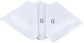 img 4 attached to 👔 Lorenzo's Initial Embroidered Monogrammed Handkerchiefs