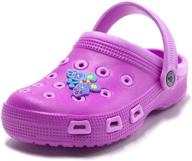 👟 athlefit toddler clogs kids cute water shoes for boys girls - slip on garden beach sandals logo