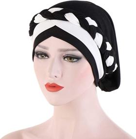 img 3 attached to 🎩 Elevate Your Style with Fxhixiy Hijab Braid Silky Turban Hats for Women: Chic Cancer Chemo Beanies Cap Headwear