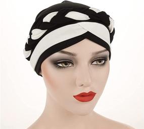 img 1 attached to 🎩 Elevate Your Style with Fxhixiy Hijab Braid Silky Turban Hats for Women: Chic Cancer Chemo Beanies Cap Headwear