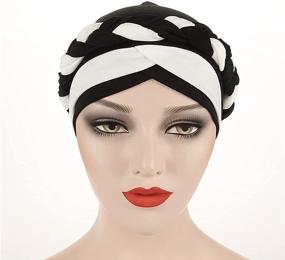 img 2 attached to 🎩 Elevate Your Style with Fxhixiy Hijab Braid Silky Turban Hats for Women: Chic Cancer Chemo Beanies Cap Headwear