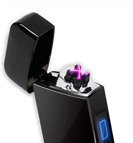 img 2 attached to Innovative Dual Arc Plasma Lighter - Battery Indicator, Windproof, USB Rechargeable - Sleek Design, Cool Look - Indoor and Outdoor Electric Lighter (Black)