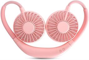 img 4 attached to 🌬️ Hniuyun Portable Neck Fan: 360° Rotation, USB Rechargeable Wearable Cooling Head Fan (Pink)