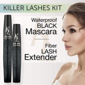 img 3 attached to 💯 Enhanced Fuller Longer Lashes: KL Killer Lashes Mascara Black and Ultimate Fiber Lash Extender