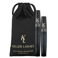 💯 enhanced fuller longer lashes: kl killer lashes mascara black and ultimate fiber lash extender logo