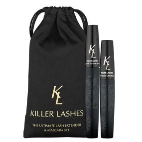 img 4 attached to 💯 Enhanced Fuller Longer Lashes: KL Killer Lashes Mascara Black and Ultimate Fiber Lash Extender