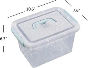 img 3 attached to Sosody 6 L Clear Plastic Storage Bins, Small Latch Storage Boxes, 6-Pack