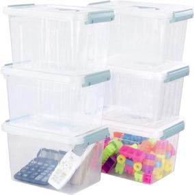 img 4 attached to Sosody 6 L Clear Plastic Storage Bins, Small Latch Storage Boxes, 6-Pack