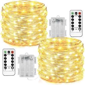 img 4 attached to 🎄 Homemory 33 Ft 100 LED Fairy Lights: Waterproof, Battery Operated Christmas Lights with Remote – Ideal for Christmas Tree, Wreath Decorations
