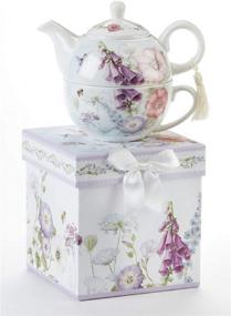 img 1 attached to 🍵 Delton Porcelain Bell Isle Tea Set