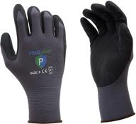 affordable 3 pairs work gloves, protective nitrile coated safety gloves for men - size 9/l (3 pair) logo