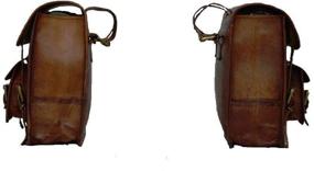 img 3 attached to Brown Leather Motorcycle Side Pouch Saddlebags Saddle Panniers - Set of 2