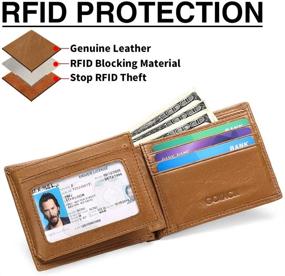 img 3 attached to Wallets Genuine Leather Blocking Bifold Men's Accessories