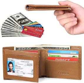 img 2 attached to Wallets Genuine Leather Blocking Bifold Men's Accessories