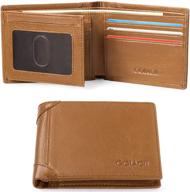 wallets genuine leather blocking bifold men's accessories logo