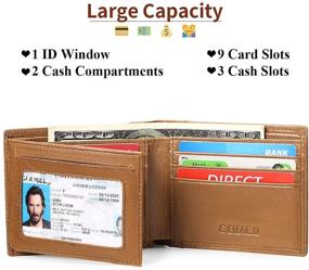 img 1 attached to Wallets Genuine Leather Blocking Bifold Men's Accessories