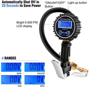 img 2 attached to 🚗 UNISYESONE DT01 Digital Tire Inflator: 200 PSI Heavy Duty with Rubber Hose and Quick Connect Coupler