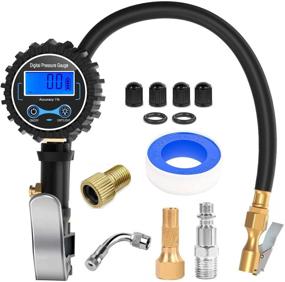 img 4 attached to 🚗 UNISYESONE DT01 Digital Tire Inflator: 200 PSI Heavy Duty with Rubber Hose and Quick Connect Coupler