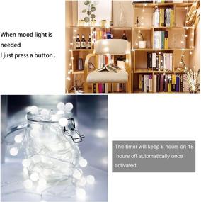 img 1 attached to 🔋 WERTIOO Battery Powered String Lights - 33ft 100 LEDs Globe Christmas Lights with Remote Control for Outdoor/Indoor Bedroom, Garden, Christmas Tree [8 Modes, Timer] - White